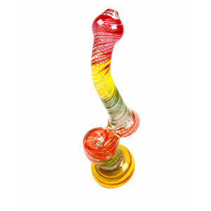 5: 6″ Clear Glass with Rasta Swirl Water Pipe