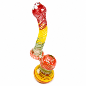 5: 6″ Clear Glass with Rasta Swirl Water Pipe