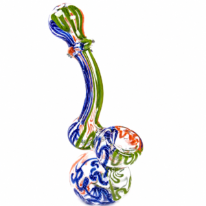 Handcrafted Color Swirl Glass Bubbler