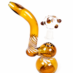 Amber Stripe Glass Bubbler with Matching Bowl