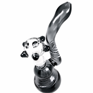 Smoke Gray Glass Bubbler with Matching Bowl