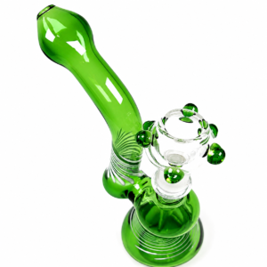 Emerald Green Glass Bubbler with Matching Bowl