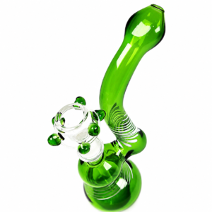 Emerald Green Glass Bubbler with Matching Bowl