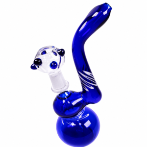 Cobalt Blue Glass Bubbler with Matching Bowl