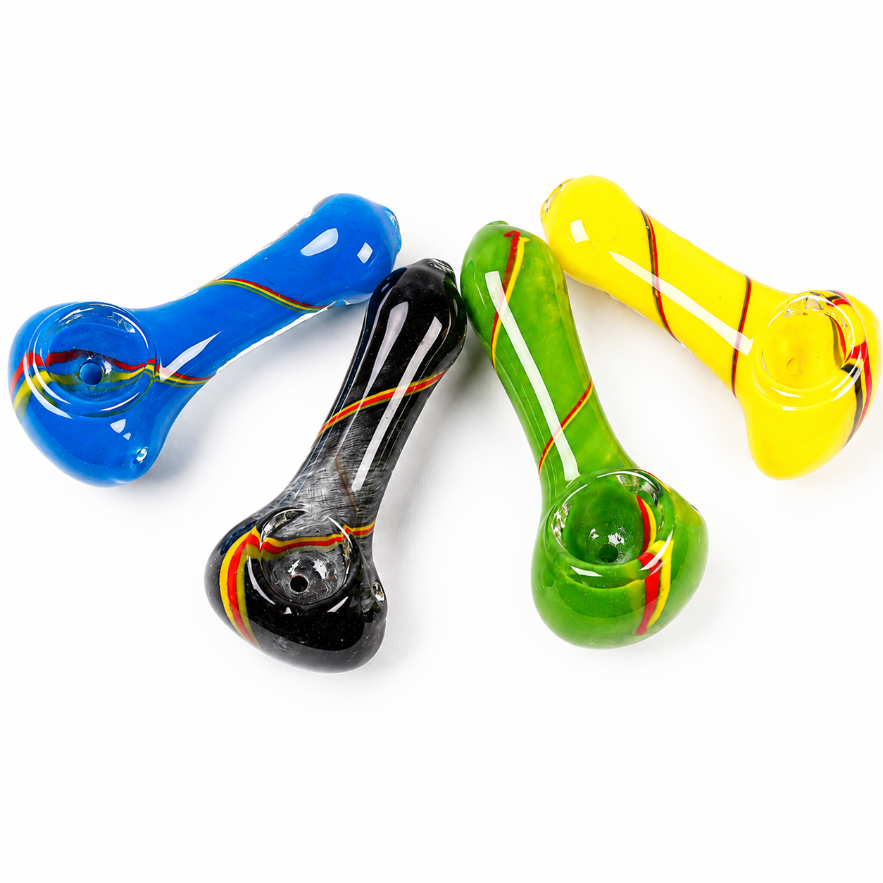 4″ Hand Pipe w/ Rasta Stripe - Image 6