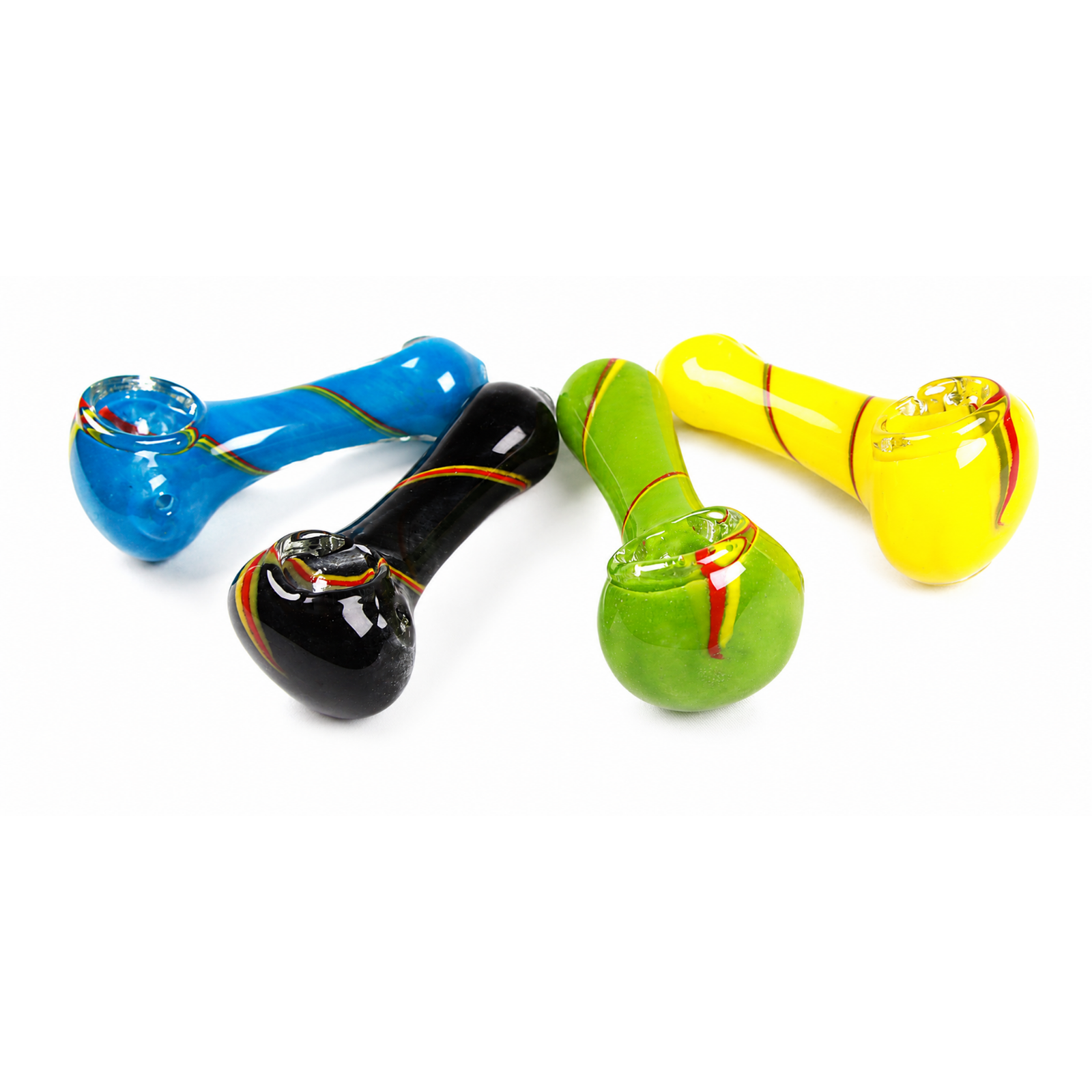 4″ Hand Pipe w/ Rasta Stripe - Image 4