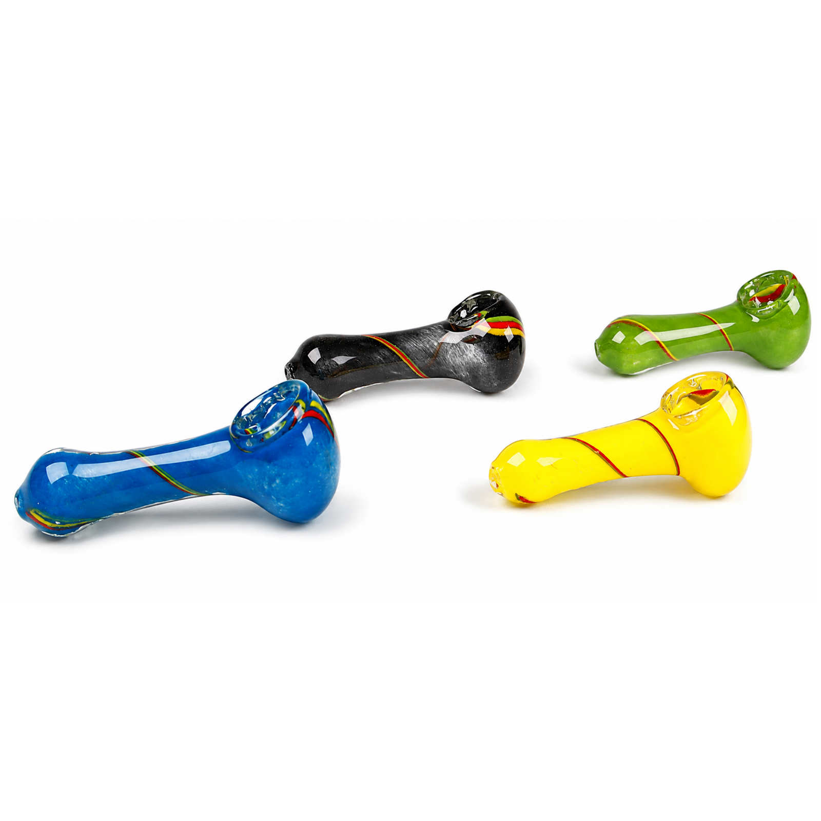 4″ Hand Pipe w/ Rasta Stripe - Image 3