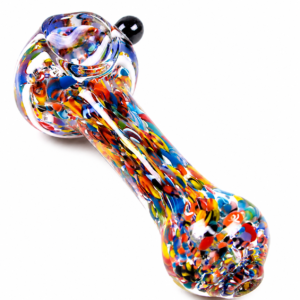 5″ Heavy Glass Pipe Colored Bowl w/ Speckled Finish Mouth