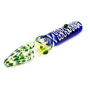 6 Inch Green and Blue Glass Steamer