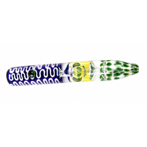 6 Inch Green and Blue Glass Steamer