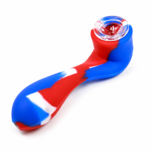 6″ Silicone Round Glass Bowl Sherlock Pipe (American Tye Dye)